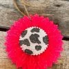 Southern Custom Designs Big Pink Sunflower Cow Freshie