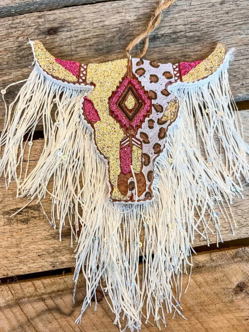 Southern Custom Designs Leopard Pink Steer Fringe Freshie New Arrivals 4 Southern Custom Designs Leopard Pink Steer Fringe Freshie New Arrivals