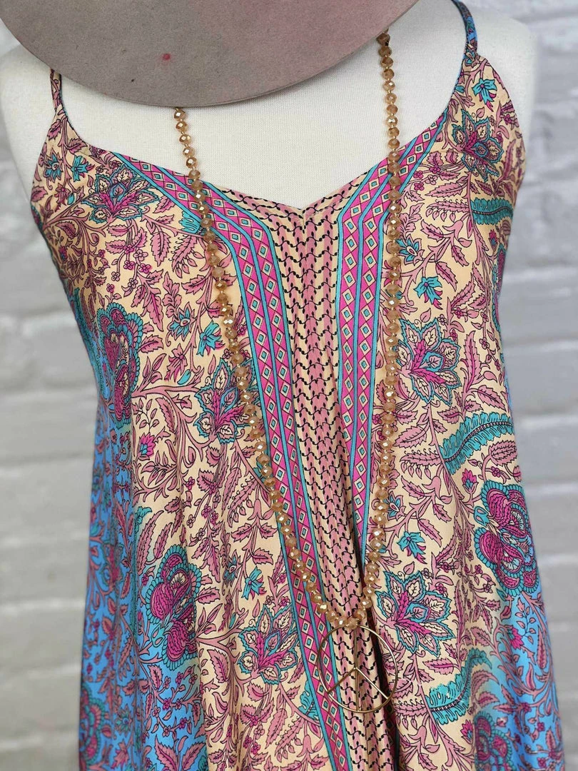 Fashion Fuse Print Tie-Back Maxi Dress - Pink Clothing 4 Fashion Fuse Print Tie-Back Maxi Dress - Pink Clothing