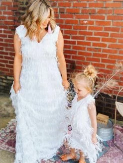 D & J Industries Promise Forever Dress Long - White