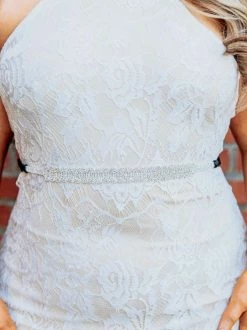 Luxe Apparel Bridal Rhinestone Crowning Moment Belt - Black Ribbon With Silver