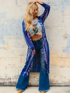 Dongguan Haohoo Clothing CO., Ltd Pre-Orders PREORDER The Royal Sequin Duster - Royal Blue And Silver