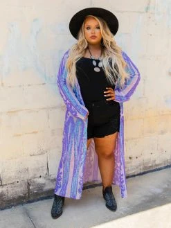 Dongguan Haohoo Clothing CO., Ltd PREORDER The Royal Sequin Duster — Iridescent Purple