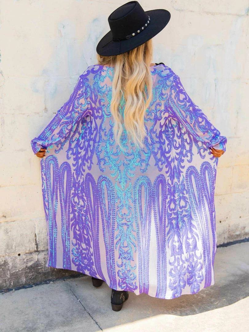Dongguan Haohoo Clothing CO., Ltd PREORDER The Royal Sequin Duster — Iridescent Purple 7 Dongguan Haohoo Clothing CO., Ltd PREORDER The Royal Sequin Duster — Iridescent Purple