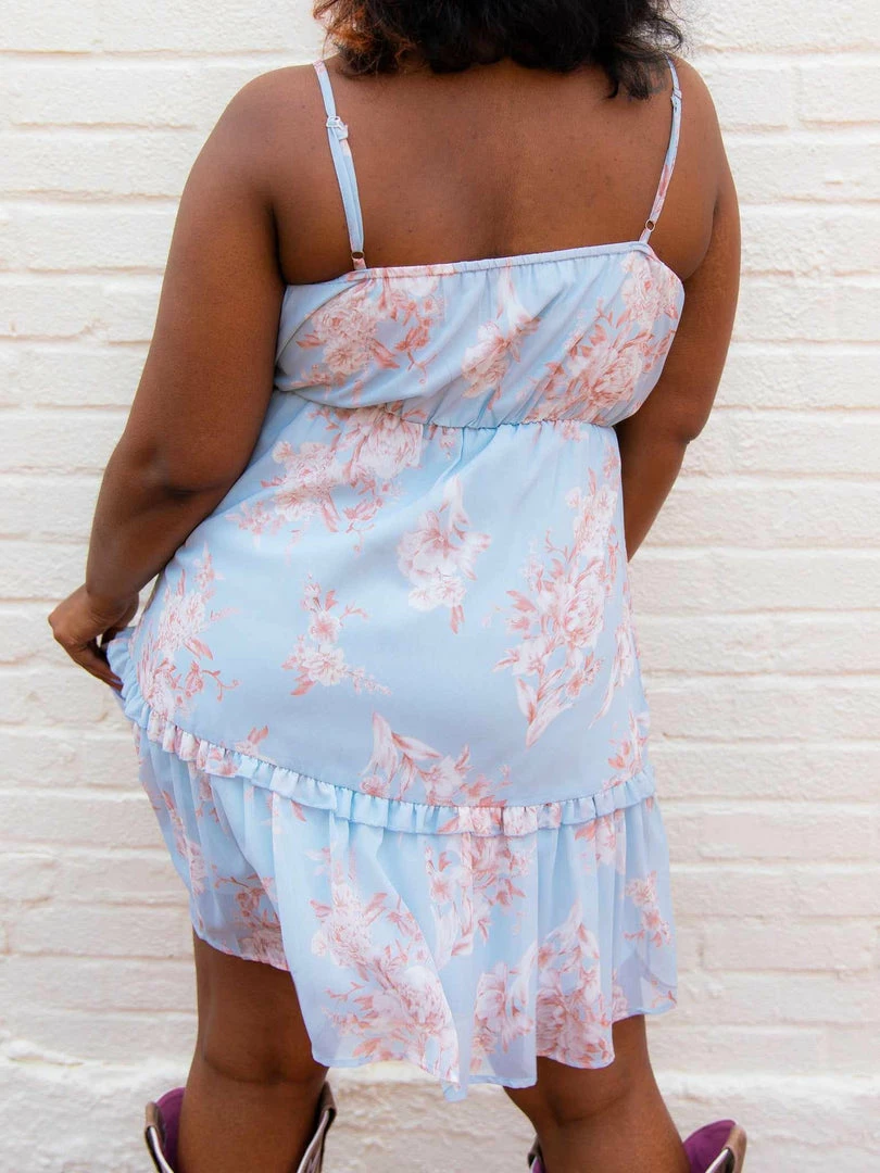 D & J Industies Co., LTD. Flirty Little Thing Dress - Blue Floral 6 D & J Industies Co., LTD. Flirty Little Thing Dress - Blue Floral