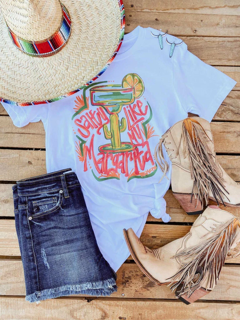 Miss Mud Pie Tees Salty Like My Margarita Tee - White 3 Miss Mud Pie Tees Salty Like My Margarita Tee - White