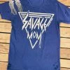 Country Deep Tees Savage Mom Distressed Navy Tee
