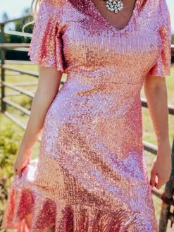 D & J Industries Southern Sweetheart High Low Dress - Cinnamon Sale!