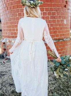 D & J Industries Speechless Dress -Long Sleeve White Dress Bridal 14 D & J Industries Speechless Dress -Long Sleeve White Dress Bridal