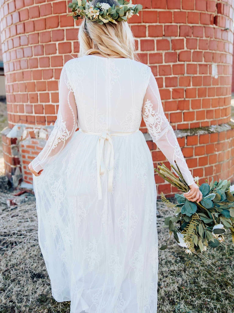 D & J Industries Speechless Dress -Long Sleeve White Dress Bridal 6 D & J Industries Speechless Dress -Long Sleeve White Dress Bridal