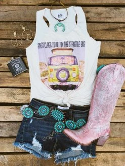 Bling-A-Gogo Tees Struggle Bus Tank - Natural