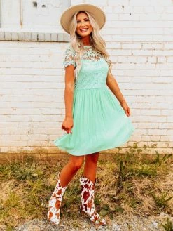 D & J Industries Summer Nights Dress - Mint