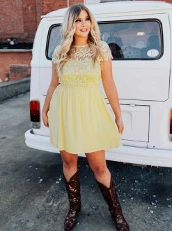 D & J Industries Summer Nights Dress - Yellow