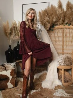 D & J Industries The Delilah Bohemian Dress - Purple