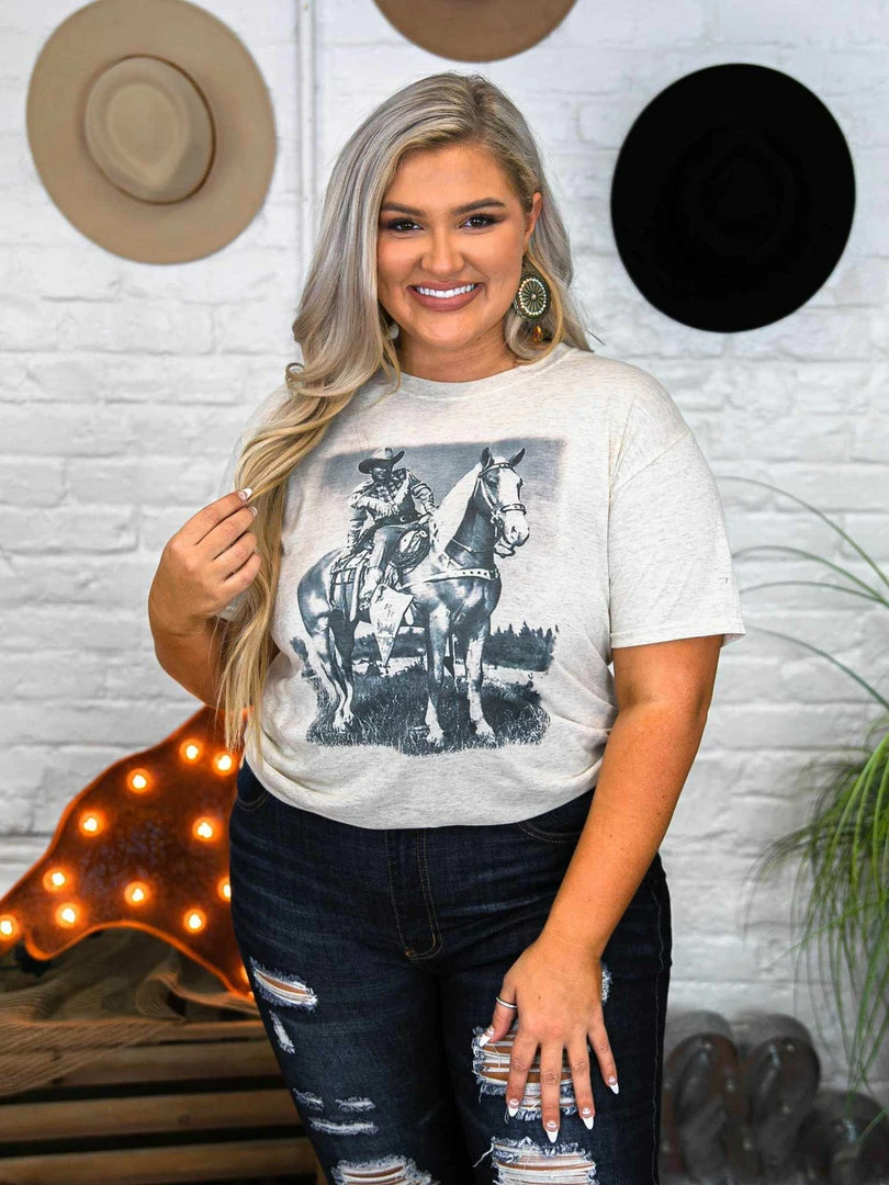 Bling-A-Gogo Trigger Tee - Oatmeal Tees 4 Bling-A-Gogo Trigger Tee - Oatmeal Tees