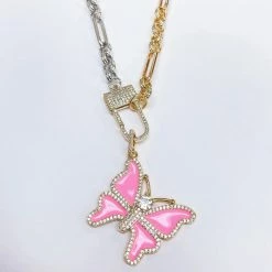 Treasure Jewels, Inc. Precious Two Toned Pink Butterfly Necklace New Arrivals 7 Treasure Jewels, Inc. Precious Two Toned Pink Butterfly Necklace New Arrivals