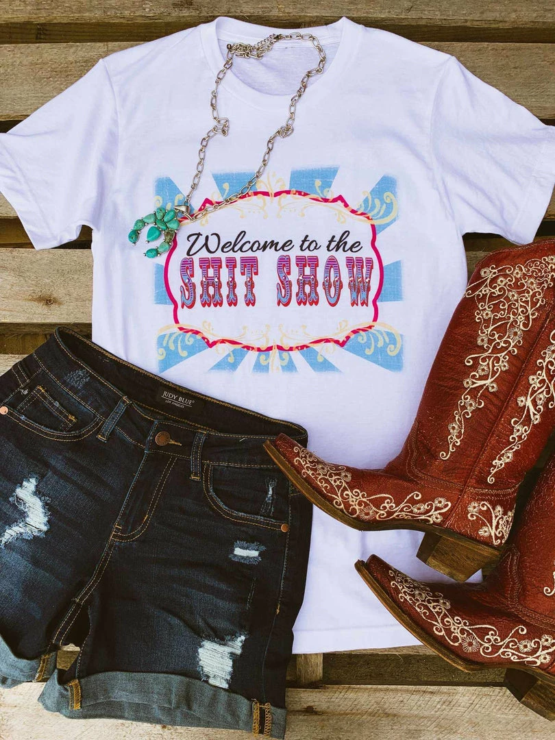 Bling-A-Gogo Welcome To The SHIT Show Tee By Bling-a-Go-Go Tees 3 Bling-A-Gogo Welcome To The SHIT Show Tee By Bling-a-Go-Go Tees