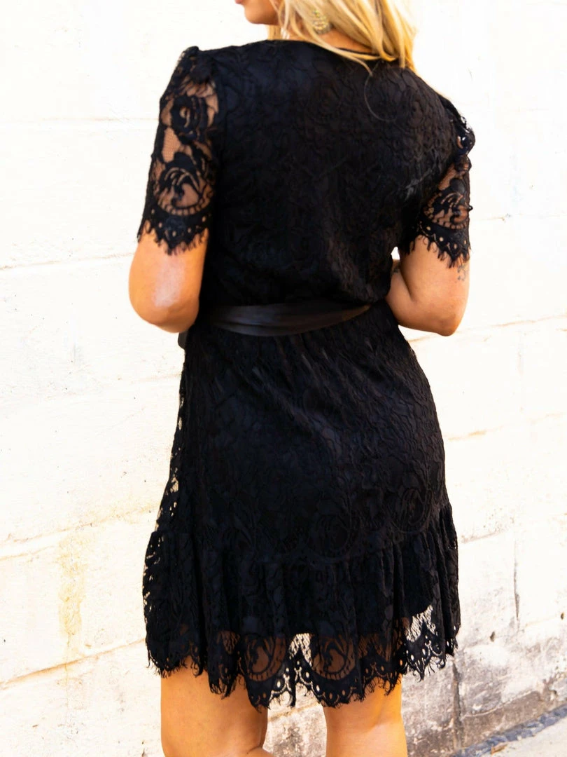 D & J Industries Wrapped Up In Your Arms Lace Dress - Black 5 D & J Industries Wrapped Up In Your Arms Lace Dress - Black