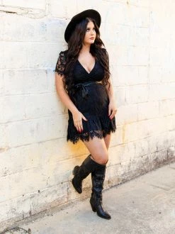 D & J Industries Wrapped Up In Your Arms Lace Dress - Black 14 D & J Industries Wrapped Up In Your Arms Lace Dress - Black