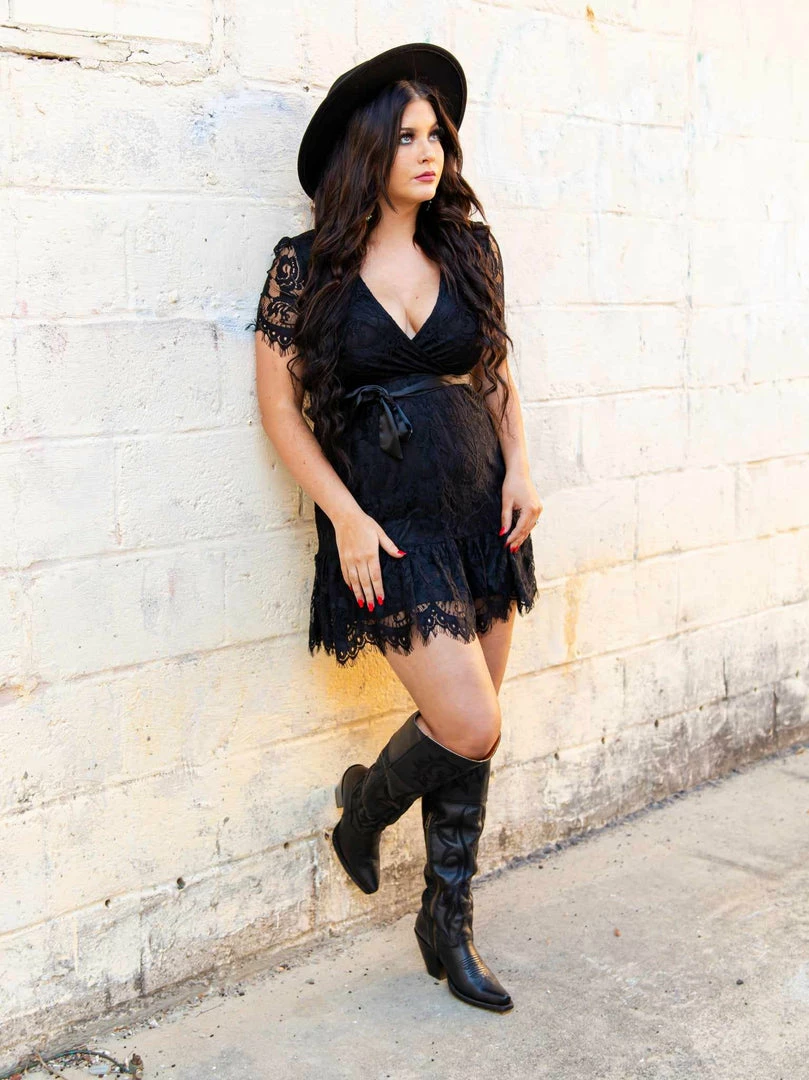 D & J Industries Wrapped Up In Your Arms Lace Dress - Black 6 D & J Industries Wrapped Up In Your Arms Lace Dress - Black