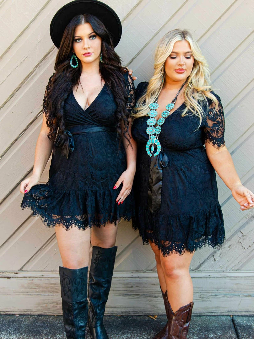 D & J Industries Wrapped Up In Your Arms Lace Dress - Black 9 D & J Industries Wrapped Up In Your Arms Lace Dress - Black