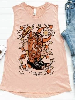 Miss Mud Pie New Arrivals Cosmic Boots With Stars Tank