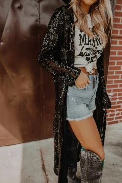 Dongguan Haohoo Clothing CO., Ltd Pre-Orders PREORDER The Royal Sequin Duster - Black 18 Dongguan Haohoo Clothing CO., Ltd Pre-Orders PREORDER The Royal Sequin Duster - Black